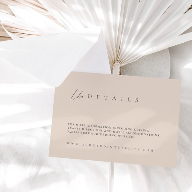 Cartão de Gabinete para Detalhes de Casamento Rosa (Modern Blush Pink Wedding Details Enclosure Card)