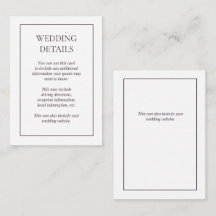 Cartão de Gabinete para Detalhes do Casamento Púrp