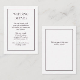 Cartão de Gabinete para Detalhes do Casamento Púrp