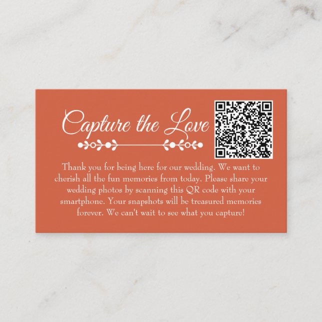 Cartão de Gabinete QR de Foto de Casamento Floral  (Frente)