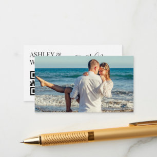 Cartão de gabinete RSVP de código QR de foto perso