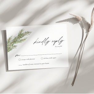 Cartão de gabinete RSVP de inverno de Casamento Mi