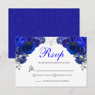 Cartão de gabinete RSVP Floral Real Real Elegante