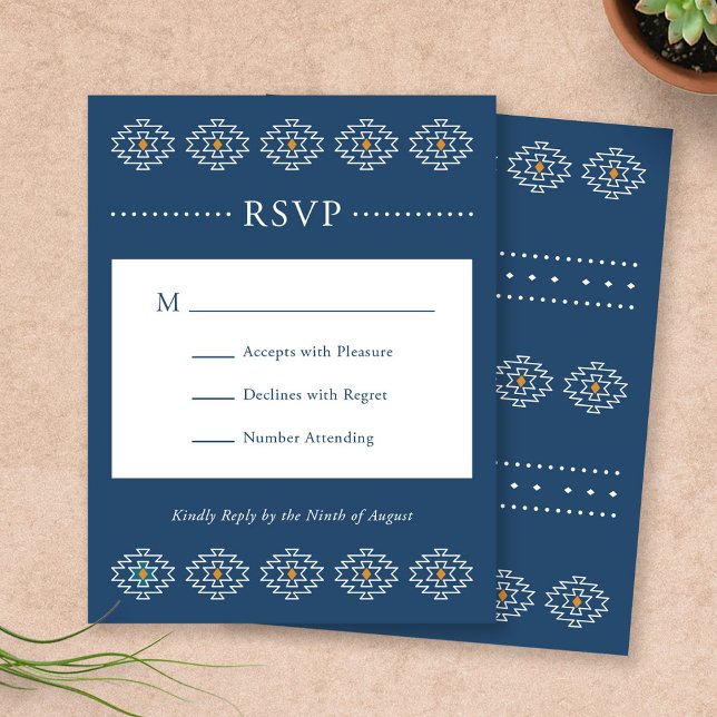 Cartão de gabinete RSVP Ocidental, Conjunto Rio (Rio Rancho Western RSVP Enclosure Card by Fiesta Valley Print)