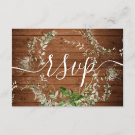 Cartão de Gabinete RSVP Online Boho Greenery Weddi