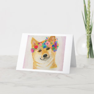 Cartão de Garota Shiba Inu<Blank Inside>