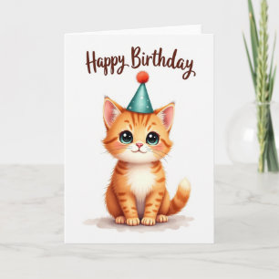 Cartão de Gatinho Laranja Adorável