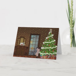 Cartão de Gatinho na véspera de Natal