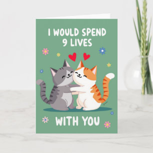 Cartão de Gato 9 Vidas Amor Eterno