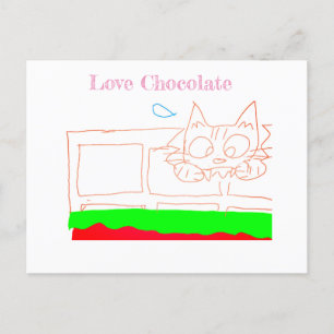 cartão de gato chocolate