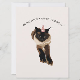 Cartão de gato de aniversário