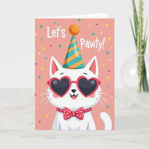 Cartão de Gato de Festa