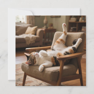 Cartão de Gato Dormindo da Vida Engraçada é Curta