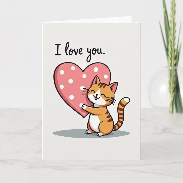 Cartão de Gato Eu Te Amo (Frente)