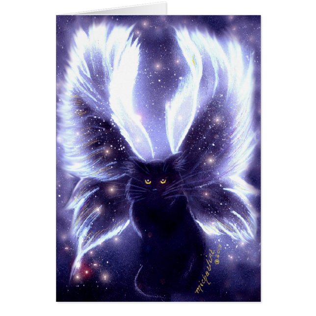 Cartão de gato fada de inocência (Frente)