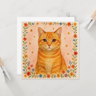 Cartão de Gato Flor.