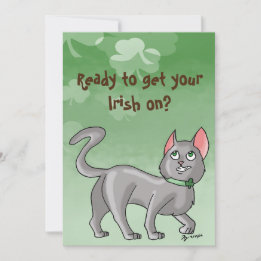 Cartão de gato irlandês para o dia de São Patrício
