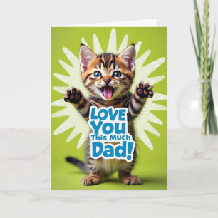 Cartão de Gato Listrado Amando Você Papai