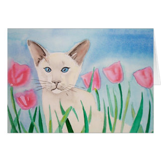 Cartão de Gato Siames por Molly Harrison