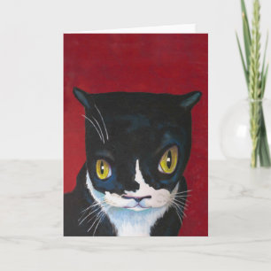 Cartão de gato Tuxedo engraçado