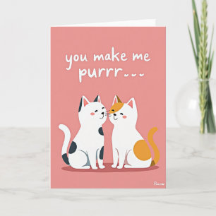 Cartão de Gatos Fofos Amor Perfeito