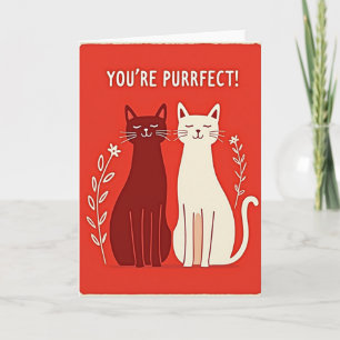 Cartão de Gatos Você É Purrfeito