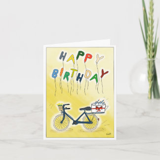 Cartão DE Glückwunschkarte Fahrrad mit Ballons