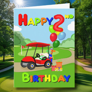 Cartão de Golfe para Boas segundos aniversários