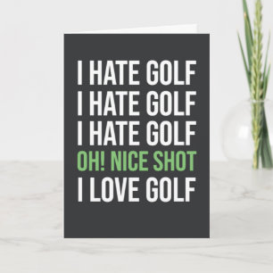 Cartão de Golfe Verde Engraçado para Humor de Golf