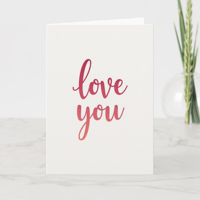 Cartão de Gradiente de Amor Simples (Frente)