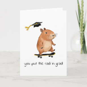 Cartão de Graduação Capybara de Skate de Formando 