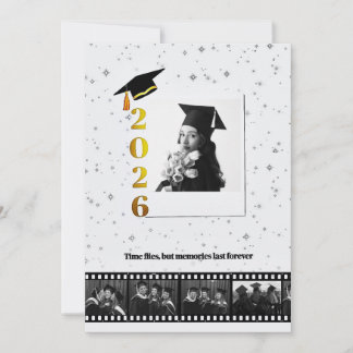 Cartão de graduação com filme polaroid personaliza