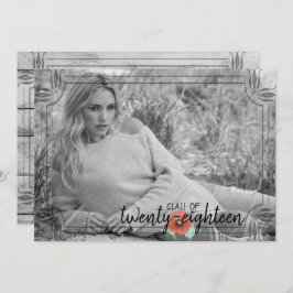 Cartão de Graduação com Flores de Papoula de Madei