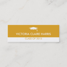 Cartão de graduação de bloco de cor dourada recent