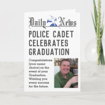 Cartão de Graduação de Cadete da Polícia para Pers