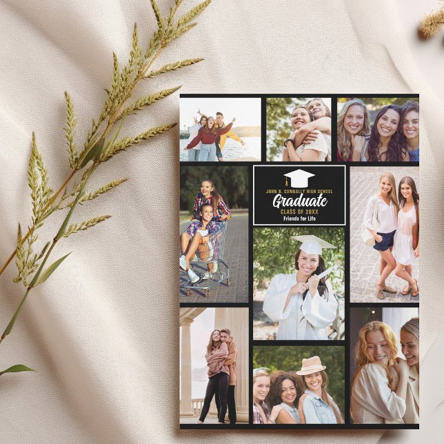 Cartão de Graduação de Colagem de Fotos para Amigo (Criador carregado)