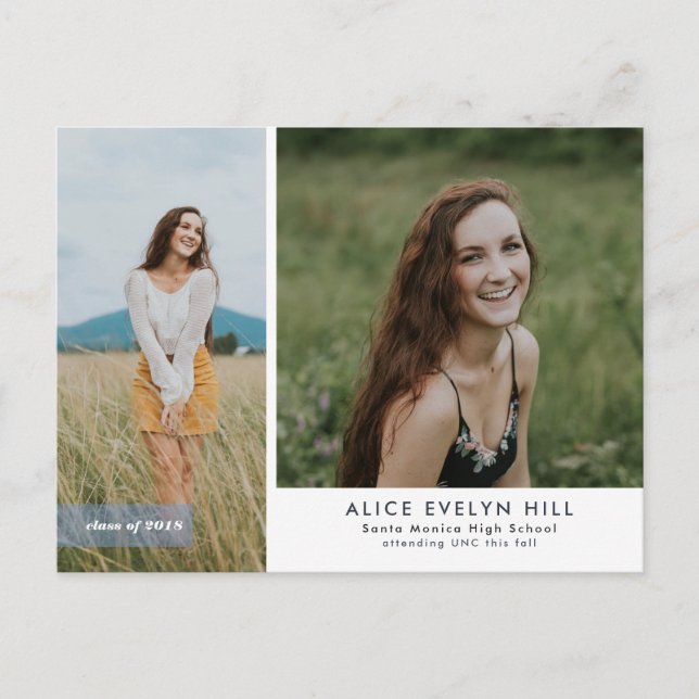 Cartão de Graduação de Moldura Dupla (Frente)