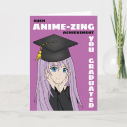 Cartão De Graduação Para Menina, Anime E Manga