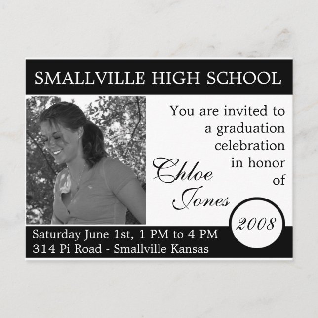 Cartão de Graduação Personalizável de Foto/Cores A (Frente)