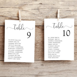 Cartão de Gráfico de Assentos de Mesa de Casamento