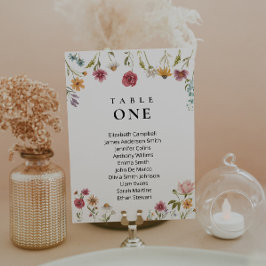 Cartão de gráficos de assentos de casamento de flo