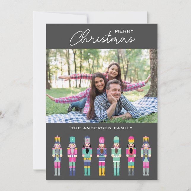 CARTÃO DE GREETA DE FOTOGRAFIA DO CHRISTMAS PINK N (Frente)