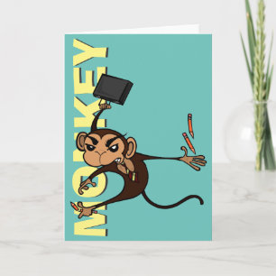 CARTÃO DE GREETING DE MACACO ENGRAÇADO