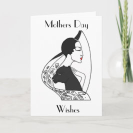 CARTÃO DE GREETING DO DIA DE AS MÃES ART DECO