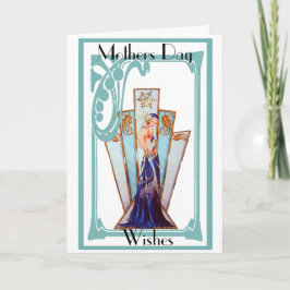 CARTÃO DE GREETING DO DIA DE AS MÃES ART DECO