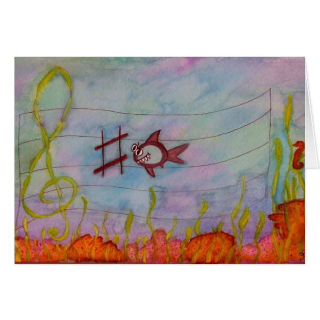 Cartão de Gretting da música do "C-Tubarão" (Frente Horizontal)