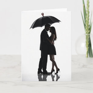 Cartão de Guarda-Chuva de Amor Simples