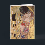 Cartão ~ de Gustavo Klimt o beijo<br><div class="desc">Klimt 1862-1918,  Gustavo,  bei Wien de Baumgarten,  Áustria</div>
