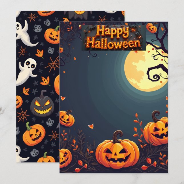 cartão de halloween (Frente/Verso)