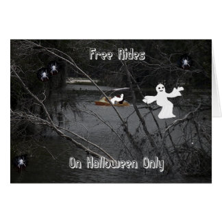 Cartão de Halloween, carona livre no Lago Spooky